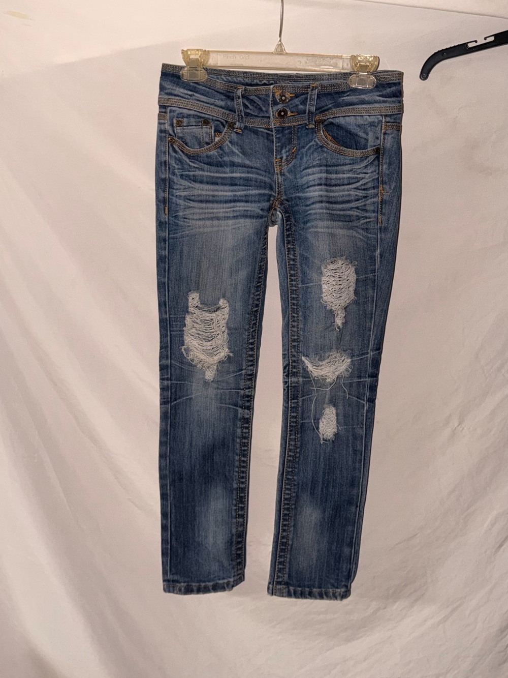 Almost Famous Distressed Medium Blue Skinny Jeans